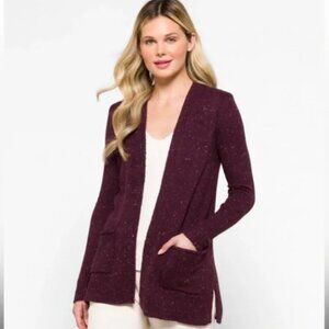 LOVE ELLIE Wells Confetti Cardigan Women's 2XL Purple sweater flecked plus size